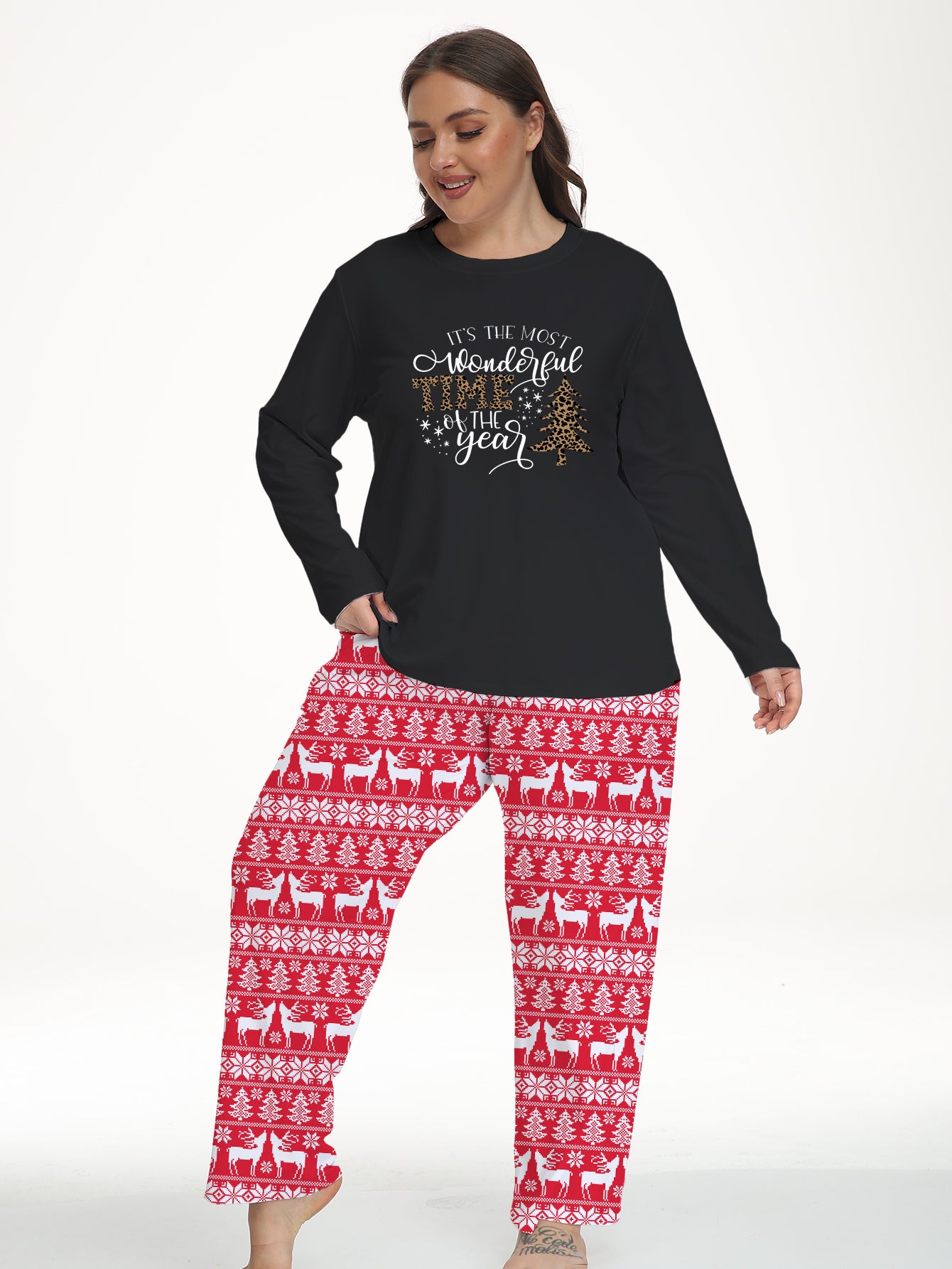  Colorblock Graphic Pajama Set