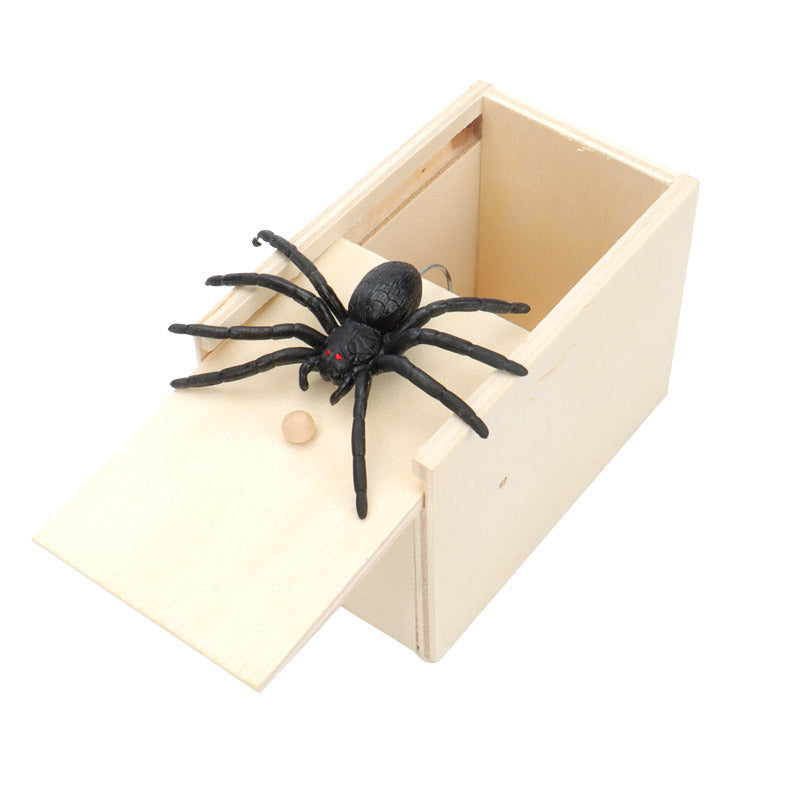 Spider Toy Box Scare Prank Wooden Tricky Toy
