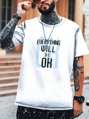 Everything Will Be Ok 3D Digital Print Men's Graphic Tee Short Sleeve Top