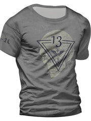 Skull 3D Digital Pattern Print Men's Graphic T shirt Short Sleeve Pullover Tops