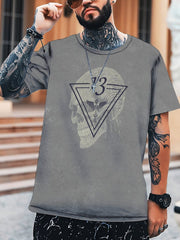 Skull 3D Digital Pattern Print Men's Graphic T shirt Short Sleeve Pullover Tops
