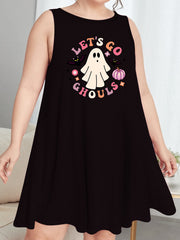  Halloween Nightdress with Graphic Print Tank Sleep Dress