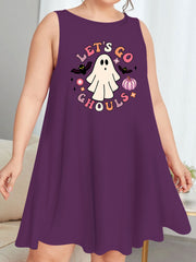 Halloween Nightdress with Graphic Print Tank Sleep Dress