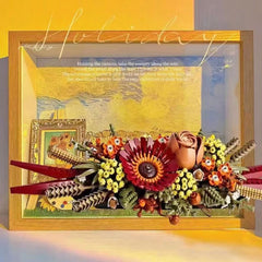 Fomantic Flower Rose Dried Flower Centrepiece Building Block DIY Potted Holiday