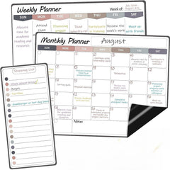 3pcs Colorful Magnetic Monthly Calendar Whiteboard For Fridge