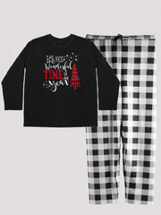  Christmas Loungewear Set Tee & Plaid Pants