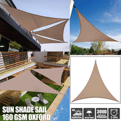 Khaki Triangle Shade Sail Sun Shelter Waterproof Awning