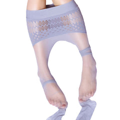 Fishnet Stitching Cut Out Semi Sheer Footed Pantyhose Women's Stockings