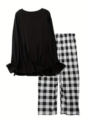  Ombre Letter Print Pajama Set