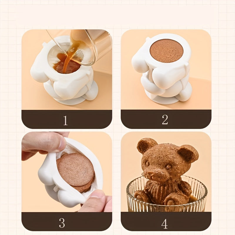 2pcs Silicone Bear Shape Ice Cube Mold - Upgrade Your Drinks!