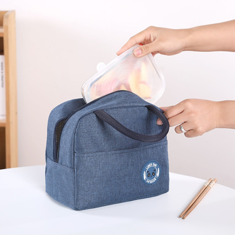 Insulated Canvas Lunch Bag Portable Food Storage Outdoor Picnic Tote