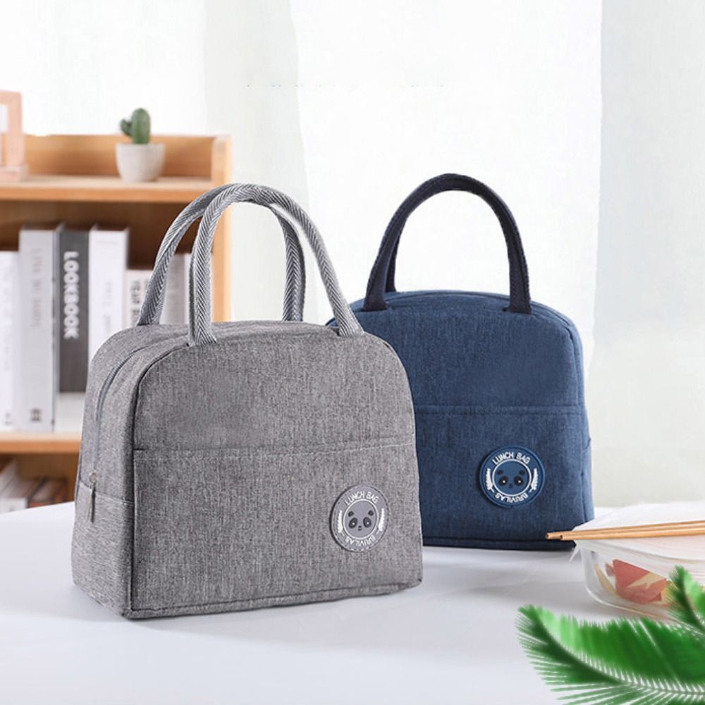 Insulated Canvas Lunch Bag Portable Food Storage Outdoor Picnic Tote