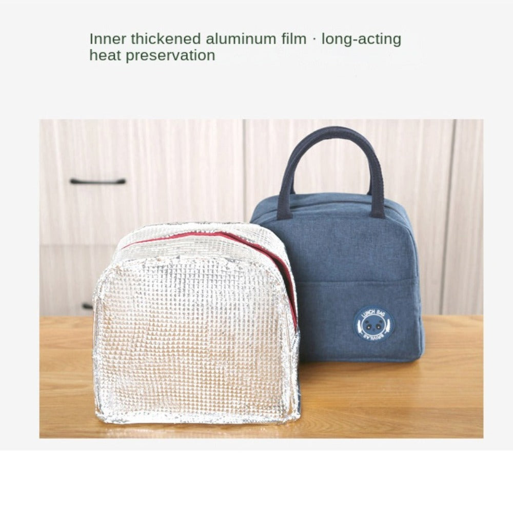 Insulated Canvas Lunch Bag Portable Food Storage Outdoor Picnic Tote