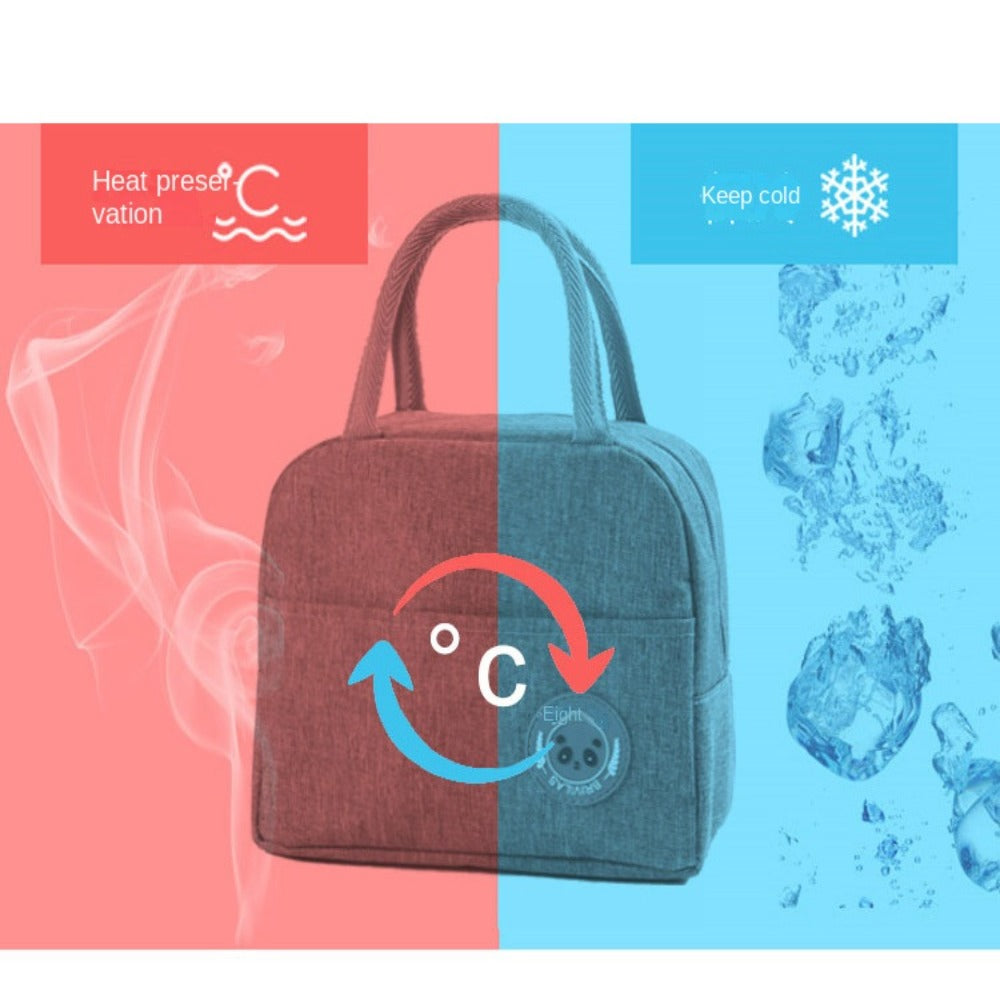 Insulated Canvas Lunch Bag Portable Food Storage Outdoor Picnic Tote