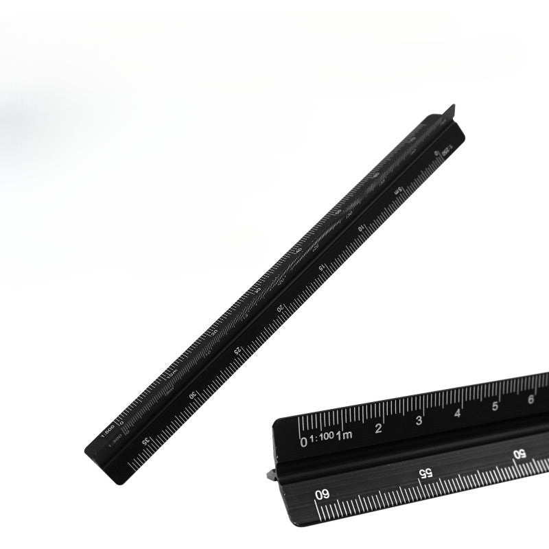 Colorful Aluminum Triangular Scale Ruler 1 20 1 125 Metal Drafting Tool