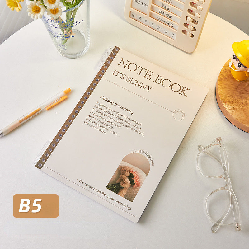B5 Thick Horizontal Line Notebook Crystal Binder Non-slip Hand Journal