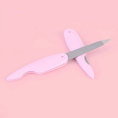 Stainless Steel Folding Nail File - Double Sided Cuticle Shaping