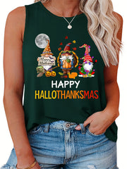  Casual Tank Top Women's Plus Halloween Merry Christmas Happy Hallothan