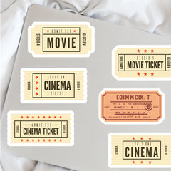 81pcs Movie Ticket Pattern Stickers Waterproof for Laptop PC Mobile