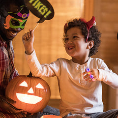 LED Halloween Rings Glowing Ghosts Pumpkins Skulls - Kids Party Decor