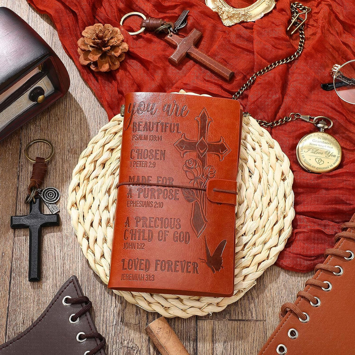 136 Sheets Vintage Faux Leather Sketch Book Journal Notebook For Sister