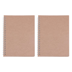 2pcs Retro Spiral Coil Grid Sketchbook Notebook Diary Journal