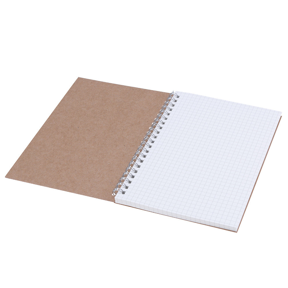 2pcs Retro Spiral Coil Grid Sketchbook Notebook Diary Journal