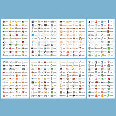 Educational English Word Stickers for Kids - Fruit Food Animal Family Learning