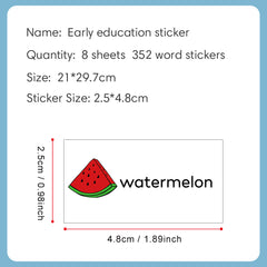 Educational English Word Stickers for Kids - Fruit Food Animal Family Learning