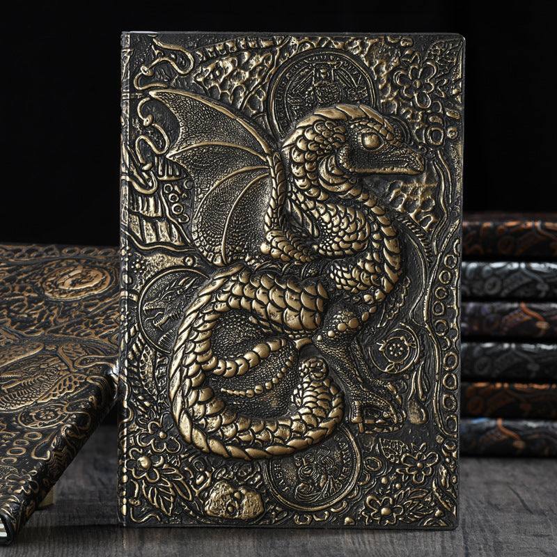 Vintage Dragon A5 Embossed Journal Dinosaur Notepad Travel Planner