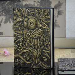 Vintage Owl A5 Embossed Journal Notepad Travel Planner School Office Gift