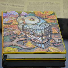 Vintage Owl A5 Embossed Journal Notepad Travel Planner School Office Gift