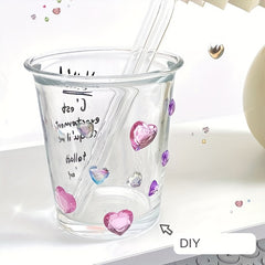 36pcs 3D Heart Rhinestone Stickers Crystal Flash Decoration Handcraft Rewards