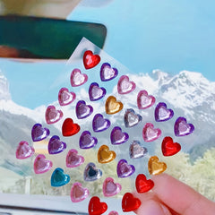 36pcs 3D Heart Rhinestone Stickers Crystal Flash Decoration Handcraft Rewards