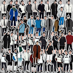 52pcs Boy Washi Stickers for DIY Scrapbook Student Stationery Arts Crafts