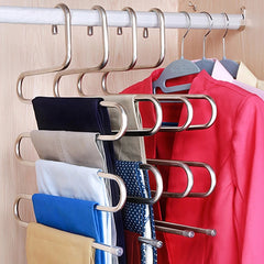 S Shape Pants Hanger Trouser Rack Stainless Steel Layer Clothes Rack