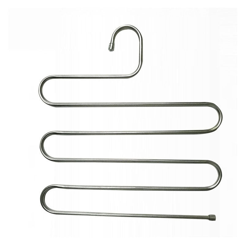 S Shape Pants Hanger Trouser Rack Stainless Steel Layer Clothes Rack