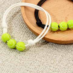 12pcs Wax Thread Braided Sports Tennis Charm Bracelet Set