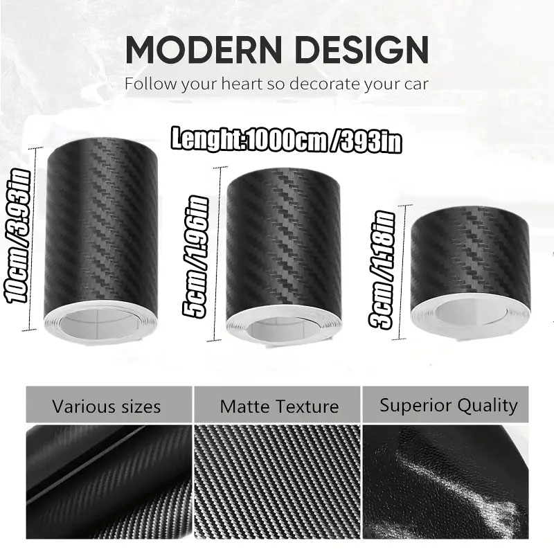 Carbon Fiber Car Sticker Protector Strip Anti Scratch Tape