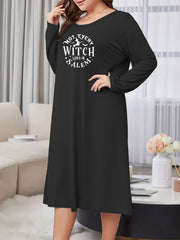 Women's Plus Size Halloween Graphic Print Sleep Dress