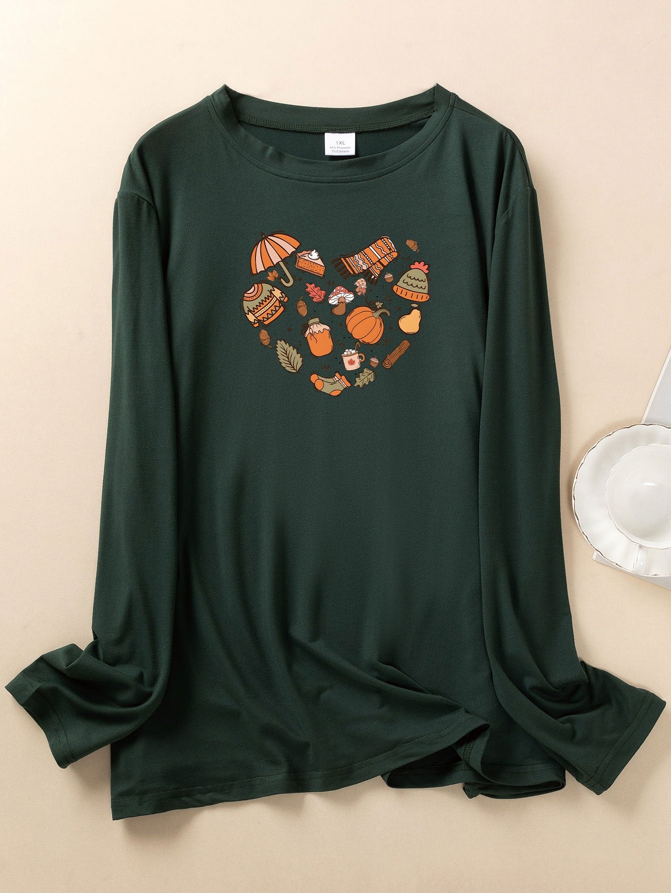  Graphic Print Long Sleeve Lounge Top Women's Paj