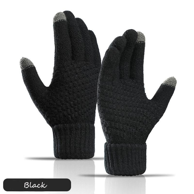 Winter Thickened Warm Wool Gloves Outdoor Windproof Cycling Gloves