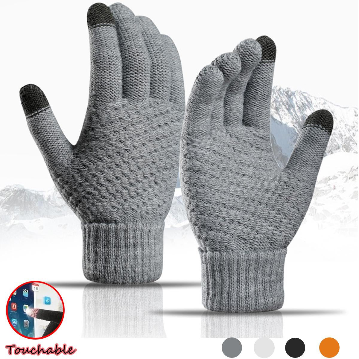 Winter Thickened Warm Wool Gloves Outdoor Windproof Cycling Gloves