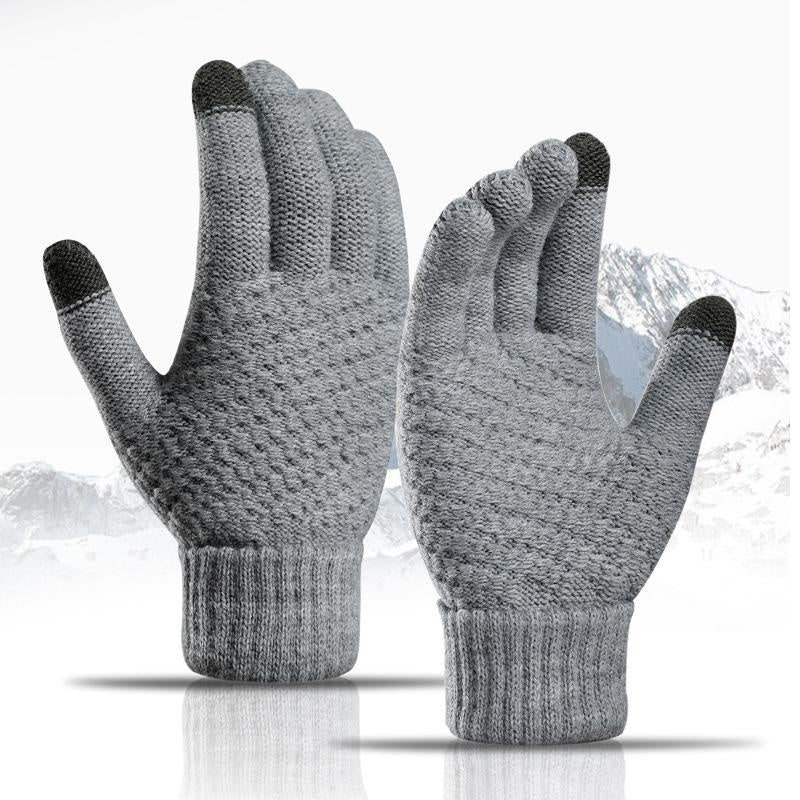 Winter Thickened Warm Wool Gloves Outdoor Windproof Cycling Gloves