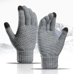 Winter Thickened Warm Wool Gloves Outdoor Windproof Cycling Gloves