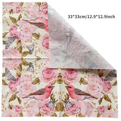 20pcs Western Food Printed Napkins Square Animal Creative Decorative Paper