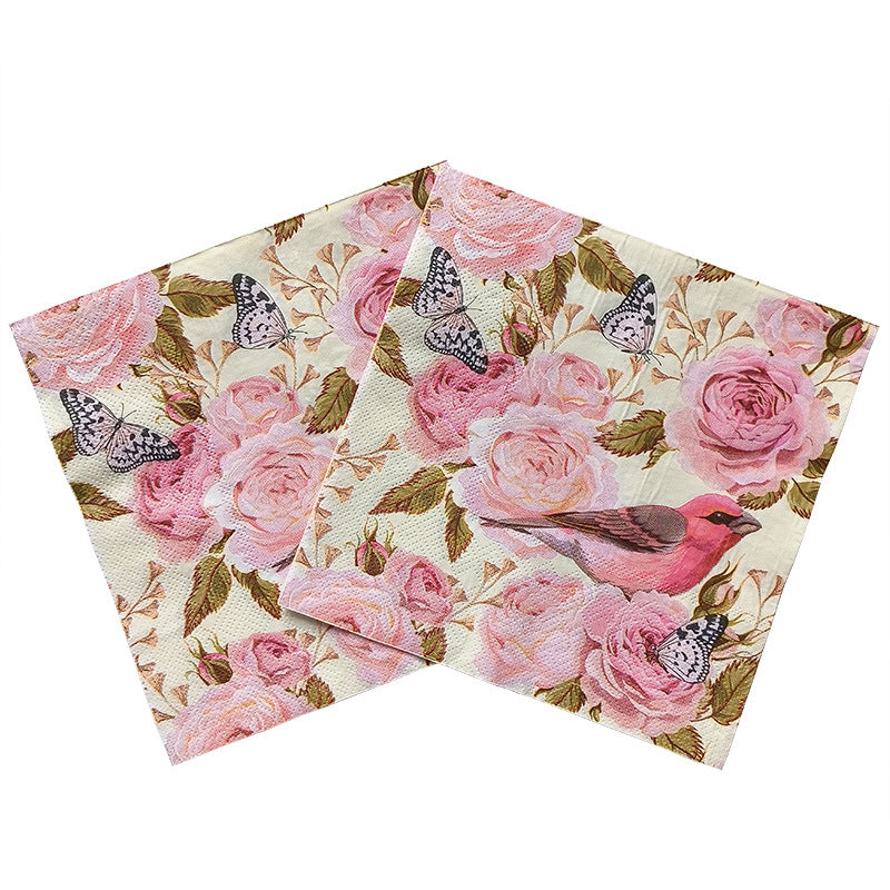 20pcs Western Food Printed Napkins Square Animal Creative Decorative Paper