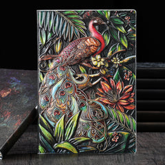 Vintage Peacock A5 Embossed Journal Notepad Travel Planner Gift Notebook