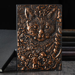 Vintage Cat A5 Embossed Journal Notepad Travel Planner School Office Notebook