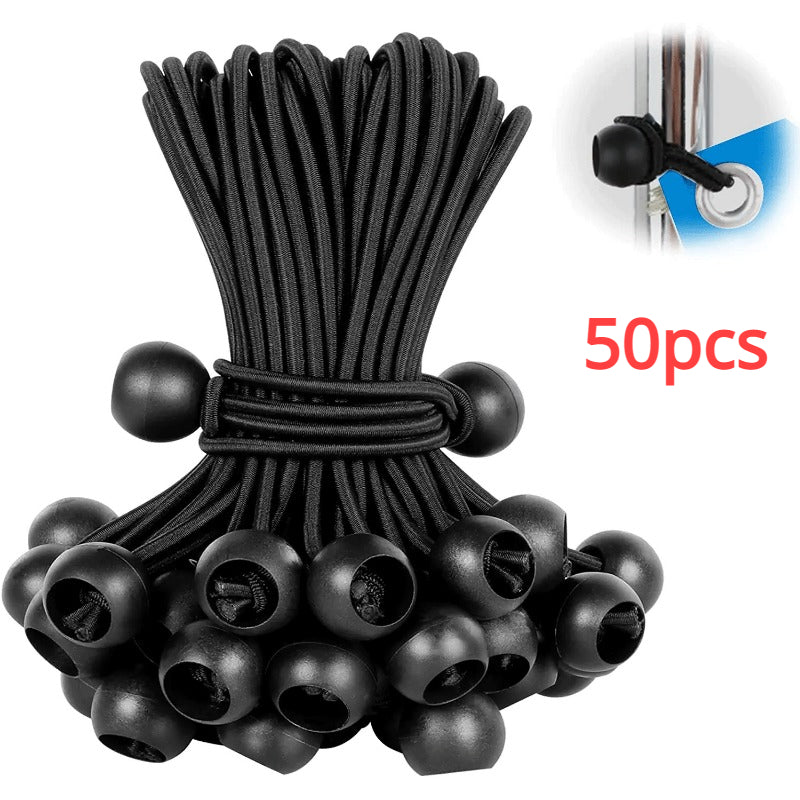 50 Heavy Duty Bungee Cords w/ Ball Secure Tie Downs Gazebo Camping Tent Cargo